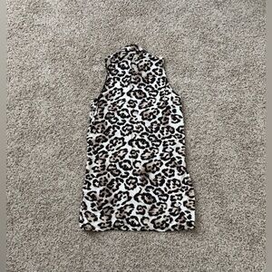 Rue21 Leopard Print Ribbed Tank Top in Black, White, Tan